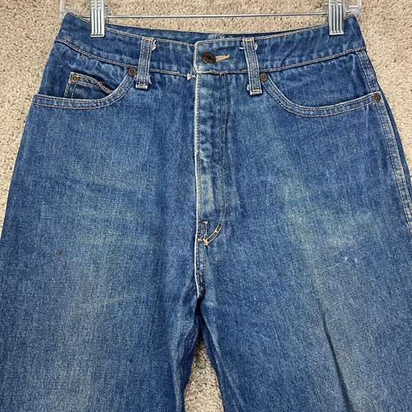 Vintage Levis Orange Tab Mens 28x30 Jeans Denim Replaced Button - Picture 1 of 13